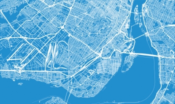  Carte magnétique de Montréal, illustré, bleu