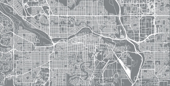  Carte magnétique de Calgary, illustré, gris