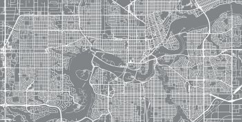 Carte magnétique d'Edmonton, illustré, gris