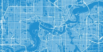  Carte magnétique d'Edmonton, illustré, bleu