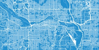  Carte magnétique de Calgary, illustré, bleu