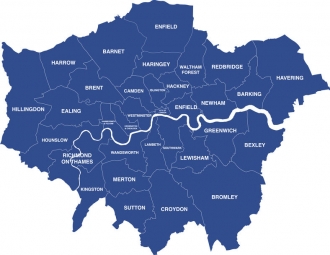  Carte magnétique de Londres, illustré, bleu