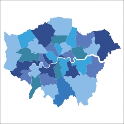 Carte magnétique de Londres, illustré, bleu