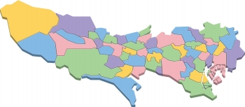  Carte magnétique Tokyo, illustré, COLOREE