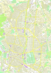  Carte magnétique de Madrid, illustré, COLOREE