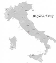  Carte magnétique de l'Italie, illustré, gris
