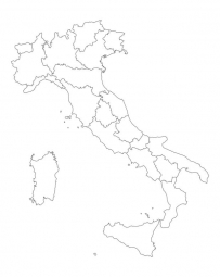  Carte magnétique de l'Italie, illustré, blanc