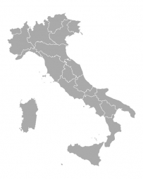  Carte magnétique de l'Italie, illustré, gris