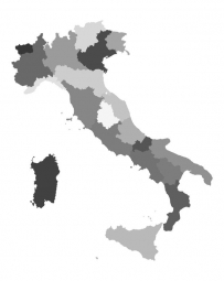  Carte magnétique de l'Italie, illustré, gris