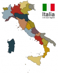  Carte magnétique de l'Italie, illustré, COLOREE