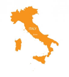  Carte magnétique de l'Italie, illustré, orange