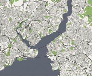  Carte magnétique d'Istanbul, illustré, COLOREE