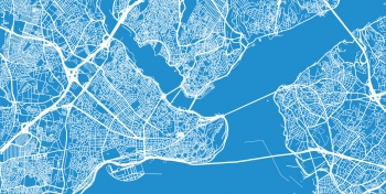  Carte magnétique d'Istanbul, illustré, bleu