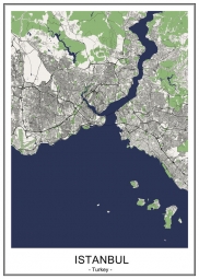 Carte magnétique d'Istanbul, illustré, COLOREE