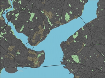  Carte magnétique d'Istanbul, illustré, COLOREE