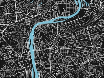  Carte magnétique de Prague, illustré, noir-bleu