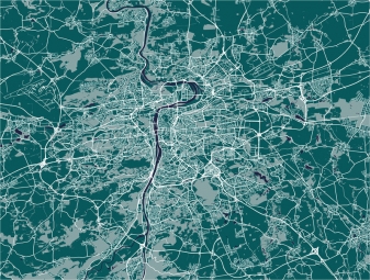  Carte magnétique de Prague, illustré, vert