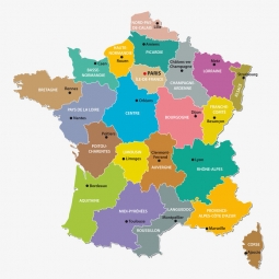  Carte magnétique France, illustré, COLOREE