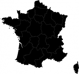  Carte magnétique France, illustré, noir