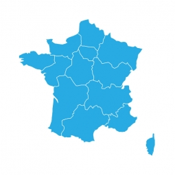  Carte magnétique France, illustré, bleu