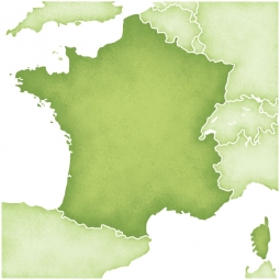  Carte magnétique France, illustré, vert