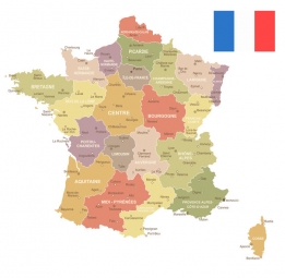  Carte magnétique France, illustré, COLOREE