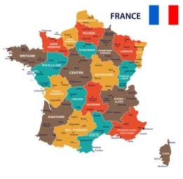  Carte magnétique France, illustré, COLOREE