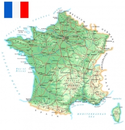  Carte magnétique France, géographique, COLOREE
