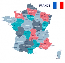  Carte magnétique France, illustré, COLOREE