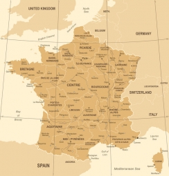 Carte magnétique France, DETAILLEE, COLOREE