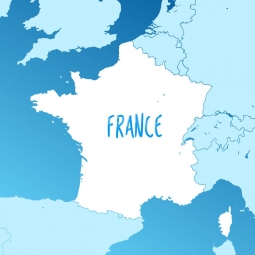  Carte magnétique France, illustré, bleu