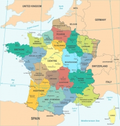  Carte magnétique France, illustré, COLOREE