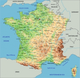  Carte magnétique France, géographique, COLOREE