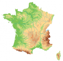  Carte magnétique France, géographique, COLOREE
