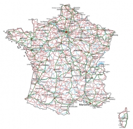  Carte magnétique France, route, COLOREE