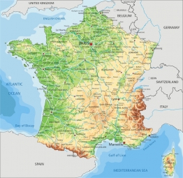  Carte magnétique France, géographique, COLOREE