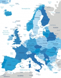  Carte magnétique de l'Europe, illustré, bleu