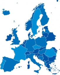  Carte magnétique de l'Europe, illustré, bleu