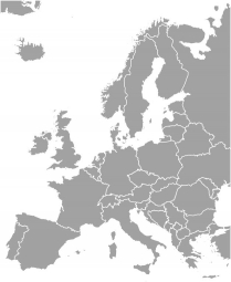  Carte magnétique de l'Europe, illustré, gris