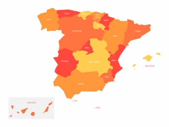  Carte magnétique de l'Espagne, illustré, COLOREE