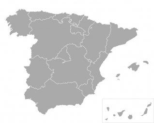  Carte magnétique de l'Espagne, illustré, gris