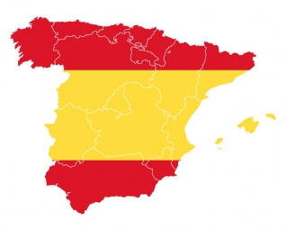  Carte magnétique de l'Espagne, illustré, COLOREE