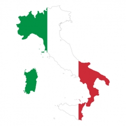  Carte magnétique de l'Italie, illustré, COLOREE