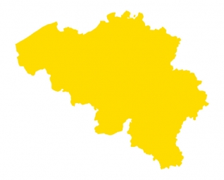  Carte magnétique de Belgique, illustré, jaune