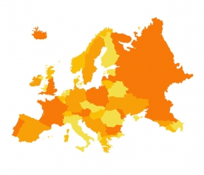  Carte magnétique de l'Europe, illustré, orange