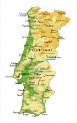 Carte magnétique du Portugal, géographique, COLOREE