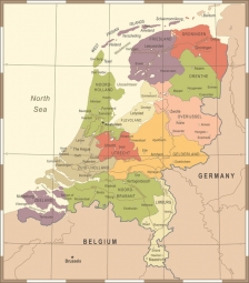  Carte magnétique Les pays-bas, vintage, COLOREE