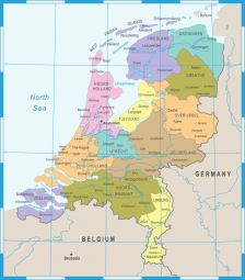  Carte magnétique Les pays-bas, illustré, COLOREE