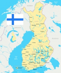  Carte magnétique de la Finlande, illustré, COLOREE