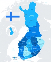  Carte magnétique de la Finlande, illustré, bleu
